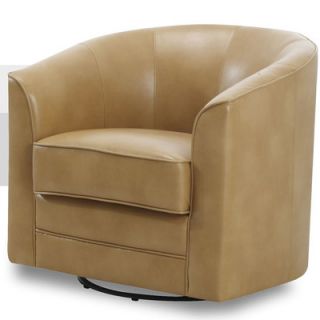 Emerald Home Furnishings Milo Swivel Slipper Chair U5029B 04 Color Light Brown