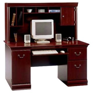 Bush Birmingham  Cherry Executive Desk with Hutch WC26620 03