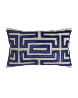 Greek Key Applique Pillow, 18 x 30   Callisto Home