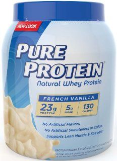 Pure Protein Natural Whey Protein Powder, French Vanilla, 1.6 Pound (Packaging May Vary) Health & Personal Care