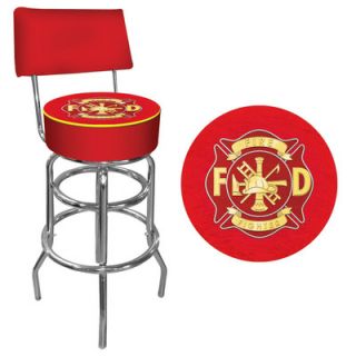 Trademark Global Fire Fighter Swivel Bar Stool with Cushion FF1100