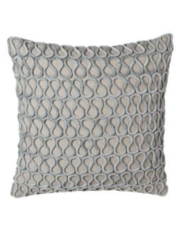 Pillow w/ Aqua Velvet Detail, 22Sq.   Callisto Home