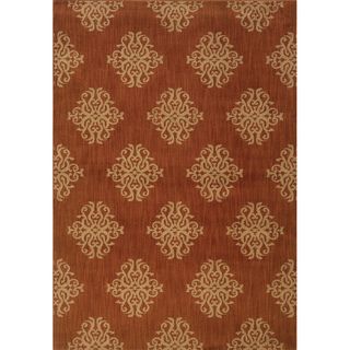 Orange/ Beige Area Rug (67 X 96)