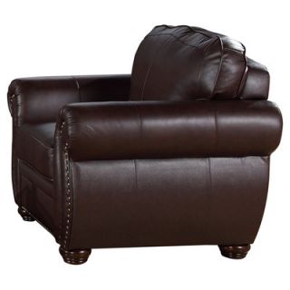 Abbyson Living Palazzo Italian Leather Chair CI D320 BRN 1