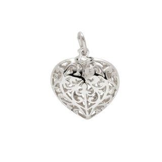 Rembrandt Charms, Filigree Heart, .925 Sterling Silver Jewelry