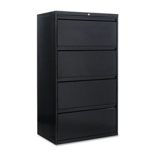 Alera 30 W x 19.25 D 4 Drawer  File Cabinet ALELF3054BL Finish Black