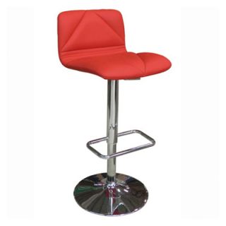 Whiteline Imports Vivo Adjustable Bar Stool with Cushion BS1121P Color Red