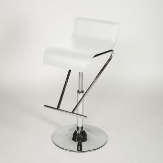Chintaly Adjustable Bar Stool 6122 AS BLK Color White