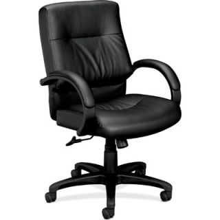 Basyx Series Midback Leather Manager Chair with Padded Arms HVL692.SP11