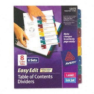 Avery Ready Index Easy Edit Contents Dividers, Title 1 8, Letter, Multicolor, Six Sets  Binder Index Dividers 
