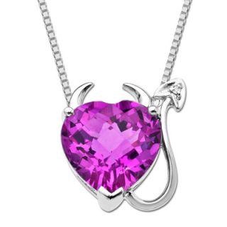 sapphire and diamond devilish heart pendant in sterling silver $ 79