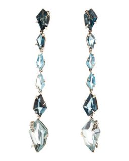 Midnight Marquise Earrings with London Blue Topaz & Quartz with Pave Diamond