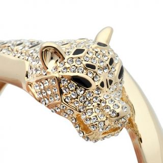 Real Collectibles by Adrienne® "Jeweled Leopard" Hinged Bypass Bangle Brace