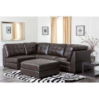 Abbyson Living Sonoma Top Grain Leather Modular Sectional Sofa