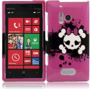 For Nokia Lumia 928 Hard Design Cover Case Pink Skull Accessory Cell Phones & Accessories