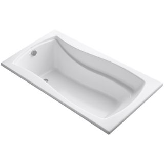 KOHLER Mariposa 66 in L x 36 in W x 20 in H White Acrylic Hourglass in Rectangle Drop In Bathtub with Reversible Drain