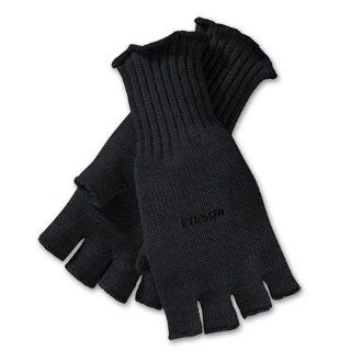 Filson Merino Wool Fingerless Gloves   Black   Medium  Golf Gloves  Sports & Outdoors