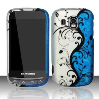 Samsung Transform Ultra M930 Accessory   Blue / Silver Vine Flower Design Protective Hard Case Cover for Sprint / Boost Mobile Cell Phones & Accessories