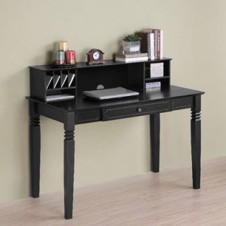 Home Loft Concept Elegant Writing Desk with Hutch DW48S30 DHWH Finish Black