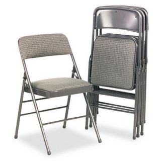 Cosco Bridgeport Deluxe Fabric Padded Seat & Back Folding Chairs, 4/Carton SM