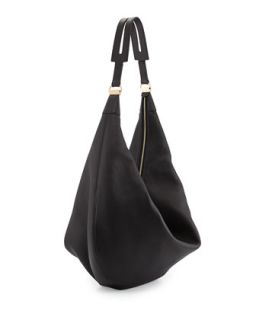 Sling 15 Grained Leather Hobo Bag, Black   THE ROW
