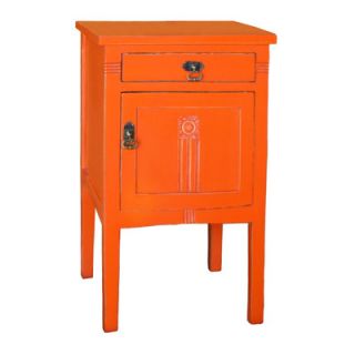 Antique Revival PL Home 1 Drawer Nightstand CB122 AQU/CB122 WHT Color Orange
