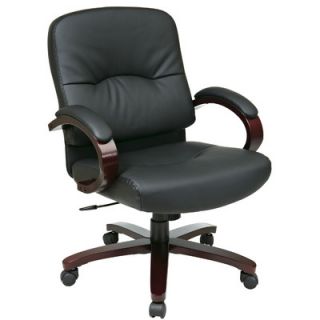 Office Star Mid Back Leather Office Chair with Arms WD5331