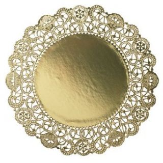 Hoffmaster GO905SP Brooklace Gold Foil Round Lace Doily, 5" Diameter (Case of 500)