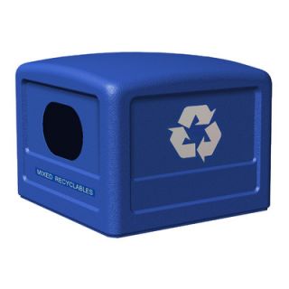 Commercial Zone Recycle 38 Dome Lid with Decal 74610 Color Blue