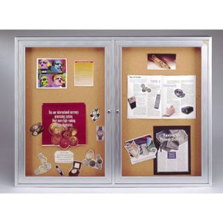 Ghent Concealed Lighting Bulletin Board CPAx Size 36 x 24 (1 door)