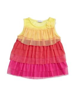 Marme Ombre Tulle Tunic, Pink/Multi, 5 6X