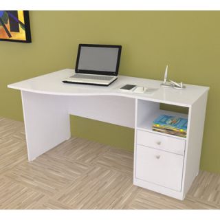 Inval Laura Curved Computer Desk with Shelf ES 3403