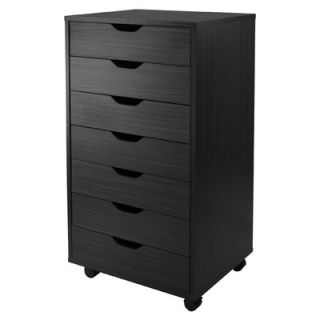 Winsome 7 Drawer Halifax Mobile Cabinet WN1675 Finish Black