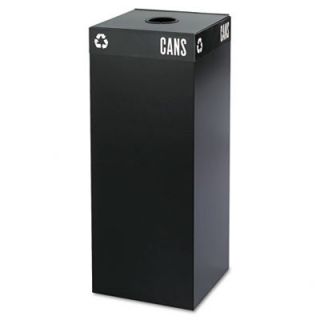 Safco Products Public Square Recycling Container in Black SAF298 Size 37 Gal