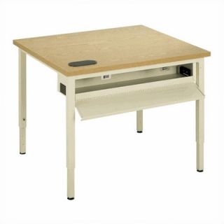 Fleetwood Computer Table with Flip Down Wire Management and Adjustable Height