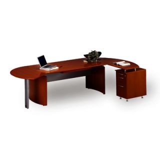 Mayline Napoli L Shape Desk Office Suite NT4 / NT5 Finish Sierra Cherry, Ori