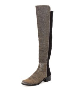 Reserve Wide Stretch Metallic Over the Knee Boot, Pyrite Nocturn   Stuart