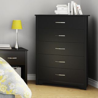 South Shore Fusion 5 Drawer Chest 900 Finish Pure Black