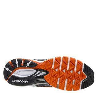 Saucony Mens Guide 6 Running Shoe   White/Black/Orange      Sports & Leisure