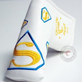 CustomShop_C911 Golf Putter Headcover fits Scotty Cameron / Ping Superman [White/Blue/Yellow]  Sports Fan Golf Club Head Covers  Sports & Outdoors