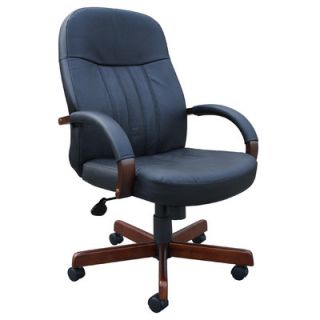 Boss Office Products High Back Executive Chair with Hardwood Arms B8376 X Woo