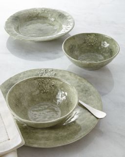 Four Green Crest Cereal Bowls   Caff Ceramiche