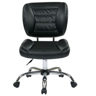 Office Star Faux Leather Armless Task Chair with Chrome Accents ST52050C U9 /