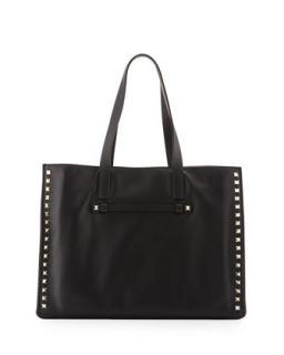 Rockstud Shopping Tote Bag, Black   Valentino