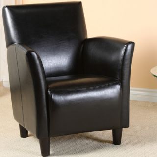 Home Loft Concept Lawson Bonded Leather Club Chair NFN1134 Color Black
