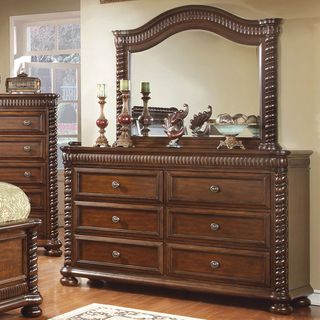 Furniture Of America Furniture Of America Dragia Brown Cherry 2 piece Dresser And Mirror Set Brown Size 6 drawer