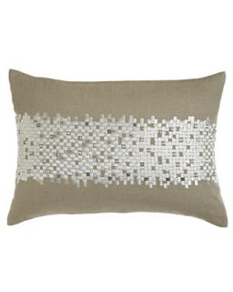 Pillow with Mosaic Embroidery & Bead Accents, 15 x 21   Callisto Home