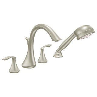 Moen KRTEV DH T944BN Eva 7 13/16 Inch Roman Tub Faucet with Hand Shower, Brushed Nickel   Bathtub Faucets  