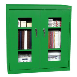 Sandusky Clear View 36Counter Height Storage Cabinet CA2V361242 Color Green