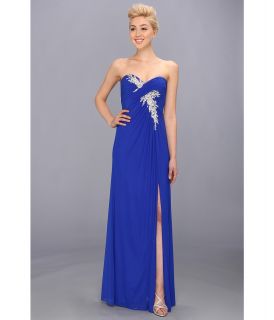 Faviana Strapless Ruched Mesh Gown 7316 Womens Dress (Blue)